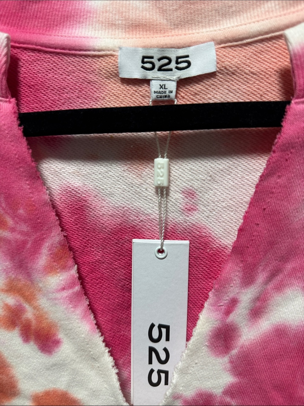 525 America Tie Dye Cropped Sweatshirt Top Pink Orange Size XL NWT - Picture 5 of 6